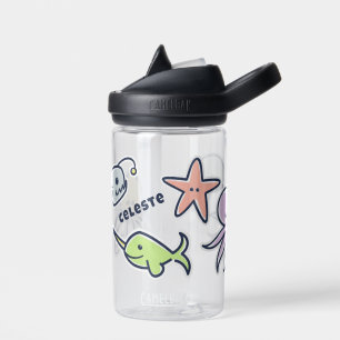 Handgezeichnete Meerestiere Aufkleber Kinder Klein Trinkflasche