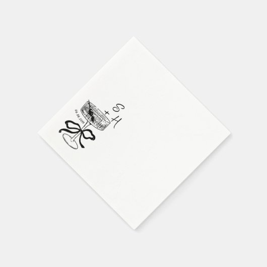 Handgezeichnete minimalistische Coquette Drinks Ho Serviette (Ecke)