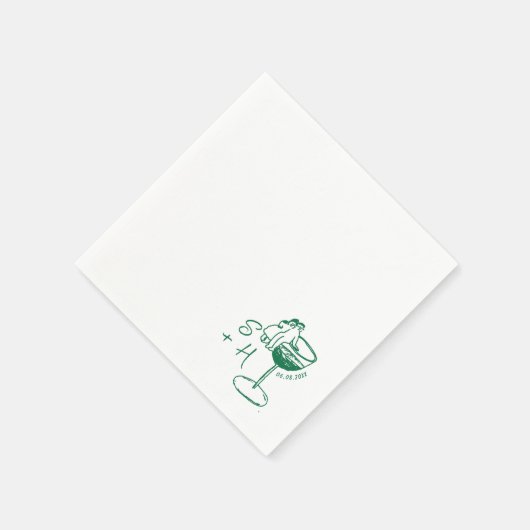 Handgezeichnete minimalistische einfache Cocktailh Serviette (Ecke)