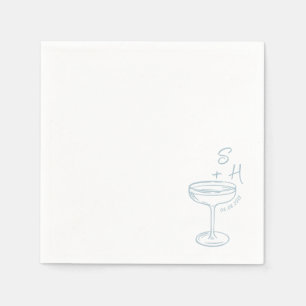 Handgezeichnete minimalistische einfache Cocktailh Serviette