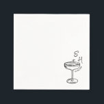 Handgezeichnete minimalistische einfache Cocktailh Serviette<br><div class="desc">Handgezeichnete Doodle,  Personalisierte HochzeitsNapkins,  moderne,  elegante Cocktailservietten,  Mittagessen,  individuell anpassbare elegante Bar Napkin,  Party</div>