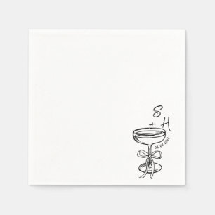 Handgezeichnete minimalistische einfache Cocktailh Serviette