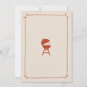Handgezeichnete Minimalistische GRILLEN Chill and Einladung (Rückseite)