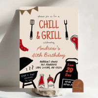 Handgezeichnete Minimalistische GRILLEN Chill and 