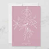 Handgezeichnete Mistel & Schleife Weihnachten Rosa (Vorderseite)