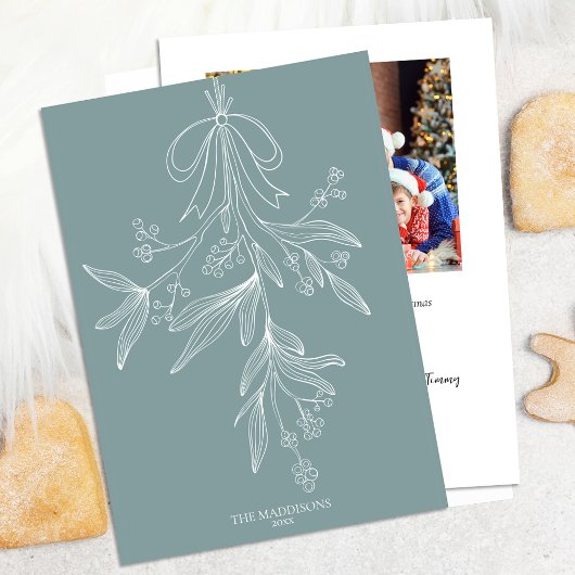 Handgezeichnete Mistel & Schleife Weihnachten Stau