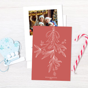 Handgezeichnete Mistel & Schleife Weihnachten Stau