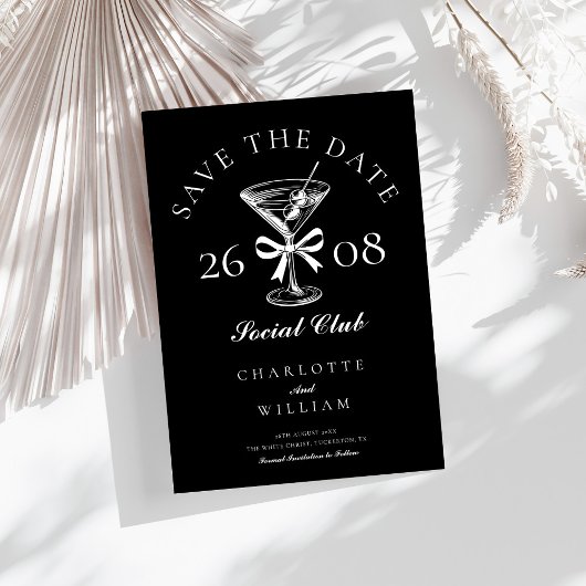 Handgezeichnete Moderne Martini Save The Date