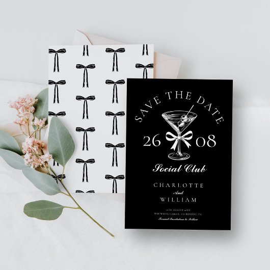 Handgezeichnete Moderne Martini Save The Date