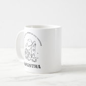 Handgezeichnete moderne schwarz-weiße westliche Bf Kaffeetasse (Vorderseite Links)