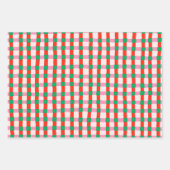 Handgezeichnete moderne Weihnachts-Karomuster Geschenkpapier Set (Vorderseite 3)