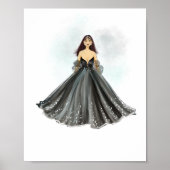 Handgezeichnete Modeskizze, Luxus-Kunstprint Poster (Vorne)