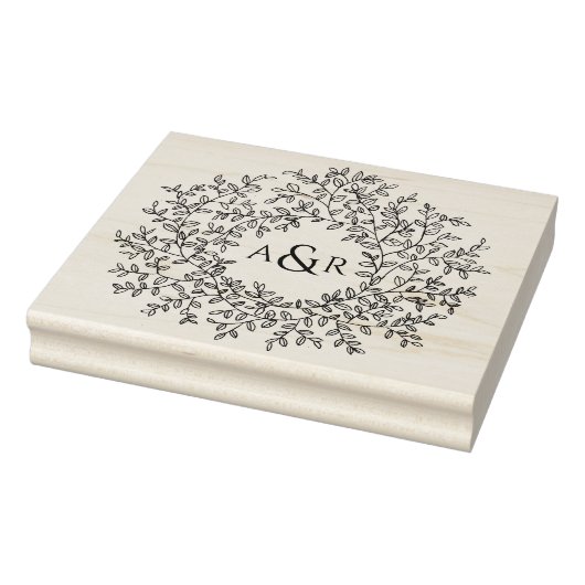 Handgezeichnete Mono-Pärchen-Initialen Hochzeit Gummistempel (Stempel)
