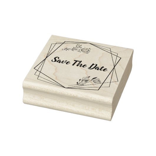 Handgezeichnete Monogramm-Linien Blumenmuster-Blum Gummistempel (Stempel)