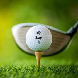 Handgezeichnete monogrammierte moderne Golfschläge Golfball