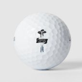 Handgezeichnete monogrammierte moderne Golfschläge Golfball (Vorderseite)
