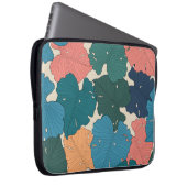 Handgezeichnete Monstera-Blätter in Orange, Rosa, Laptopschutzhülle (Vorne Rechts)