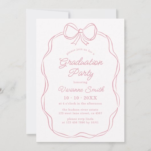 Handgezeichnete Multifunktionsleisten-Graduierungs Einladung (Vorderseite)