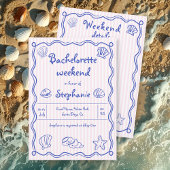 Handgezeichnete Muscheln Rosa Bachelorette Einladung