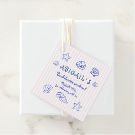 Handgezeichnete Muscheln Rosa Bachelorette Geschenkanhänger