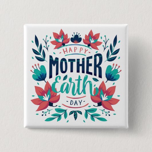 Handgezeichnete Mutter Erde Tag Design-23184 Button (Vorderseite)