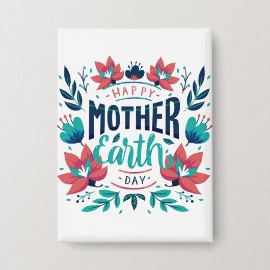 Handgezeichnete Mutter Erde Tag Design-23184 Button (Vorderseite)