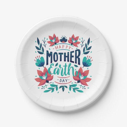 Handgezeichnete Mutter Erde Tag Design-23184 Pappteller (Vorderseite)