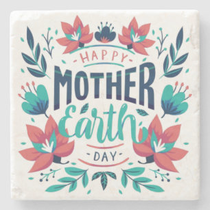 Handgezeichnete Mutter Erde Tag Design-23184 Steinuntersetzer