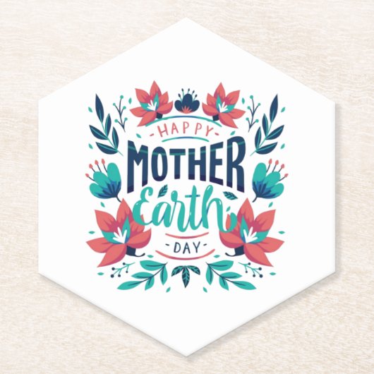 Handgezeichnete Mutter Erde Tag Design-23184 Untersetzer (Vorderseite)