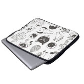 handgezeichnete mystische Tätowidoodle, Vintages A Laptopschutzhülle (Vorne Knopf)