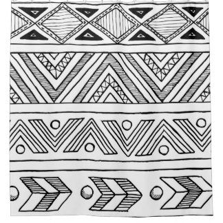 Handgezeichnete nahtlose Muster-Abstinenz Duschvorhang