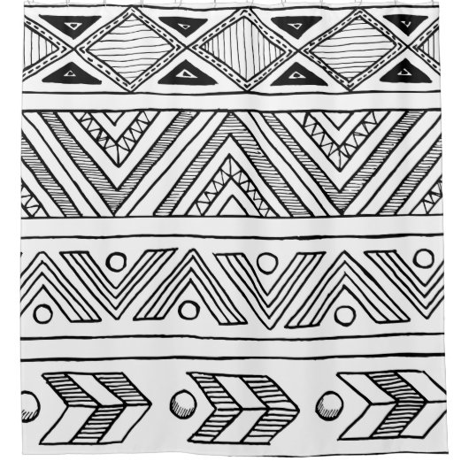 Handgezeichnete nahtlose Muster-Abstinenz Duschvorhang (Vorderseite)