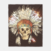 Handgezeichnete Native-Amerikanische Ureinwohner-H Fleecedecke (Vorderseite)