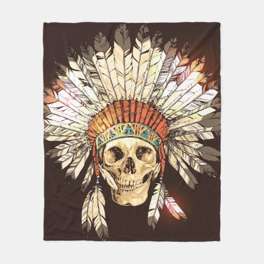 Handgezeichnete Native-Amerikanische Ureinwohner-H Fleecedecke (Vorderseite)