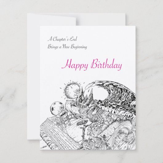 Handgezeichnete neue Anfänge Glückliche Geburtstag (Vorderseite)
