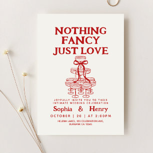 Handgezeichnete nichts Extravagant nur Liebe Quirk Einladung