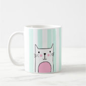 Handgezeichnete Niedliche Pink Cat Kaffee Tasse -  (Links)