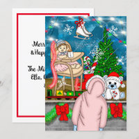 Handgezeichnete nostalgische Weihnachtsfenster-Dis