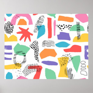 Handgezeichnete Oberflächengestaltung. Künstlerisc Poster
