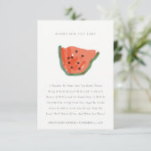 Handgezeichnete Obstbücher für Babydusche Begleitkarte (Stehend Vorderseite)