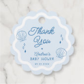 Handgezeichnete Ocean Muschel Kinderdusche Danke Geschenkanhänger (Rückseite)