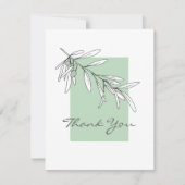 Handgezeichnete Olive-Blätter Dankeskarte (Vorderseite)