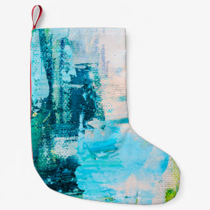 Handgezeichnete Ölmalerei. Abstrakter Kunsthinterg Kleiner Weihnachtsstrumpf
