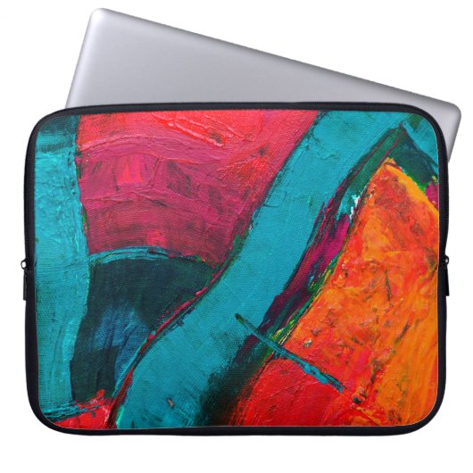 Handgezeichnete Ölmalerei. Abstrakter Kunsthinterg Laptopschutzhülle (Vorderseite)