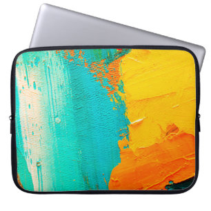 Handgezeichnete Ölmalerei. Abstrakter Kunsthinterg Laptopschutzhülle