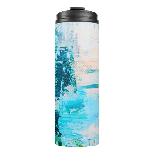 Handgezeichnete Ölmalerei. Abstrakter Kunsthinterg Thermosbecher (Vorderseite)
