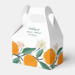 Handgezeichnete orange botanische abstrakte Bridal Geschenkschachtel