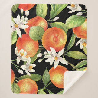 Handgezeichnete Orangen: Blumendarstellung. Sherpadecke