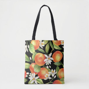 Handgezeichnete Orangen: Blumendarstellung. Tasche