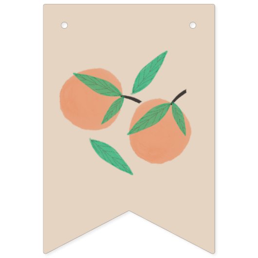 Handgezeichnete Orangen Glücklich Birthday Jagd Fa Wimpelkette (Erste Fahne)